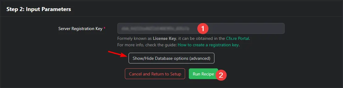Entering your cfx license key