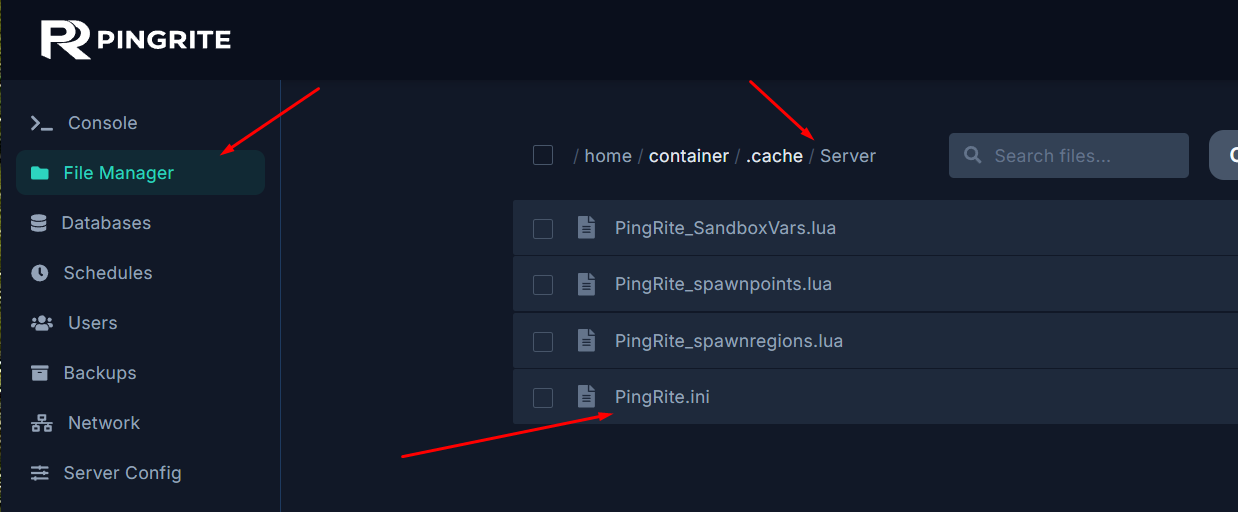 Project Zomboid server with the Config button highlighted