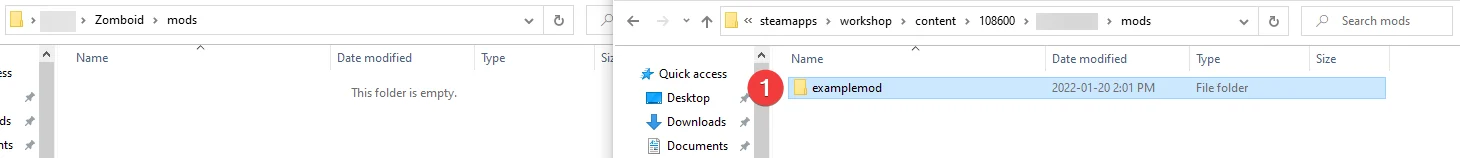File explorer showing a downloaded Workshop mod folder