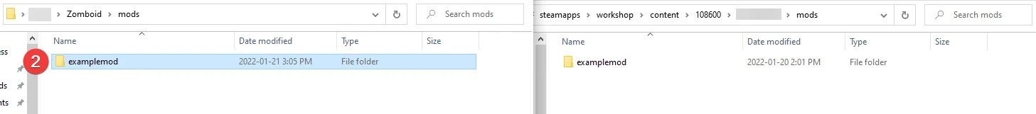 Copying the mod folder into the Zomboid Mods directory